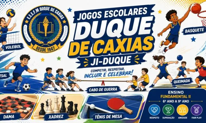 JIDUQUE 2026 TEM ABERTURA MARCADA POR ESPÍRITO ESPORTIVO E INTEGRAÇÃO NA EEEFM DUQUE DE CAXIAS